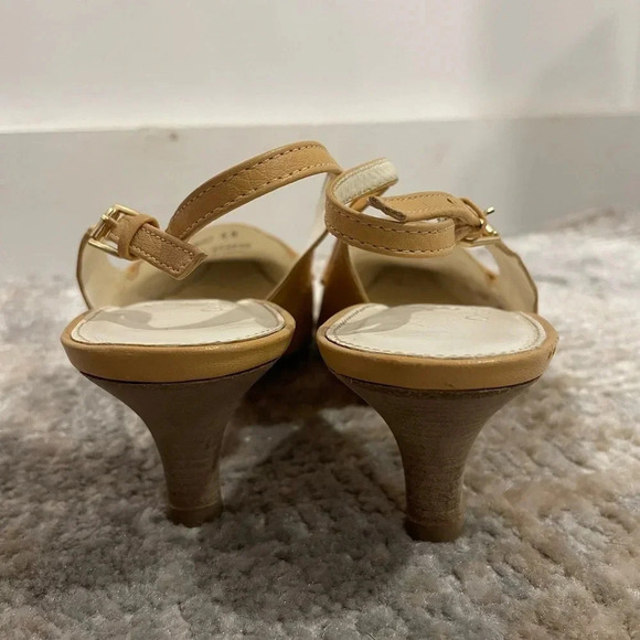 Cole Haan Women's Sz 6B Leather Sling Back Kitten Heels, Made in Brazil - Picture 7 of 9